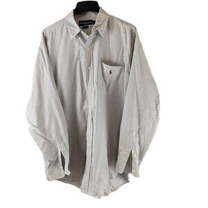 Polo Ralph Lauren Check Print Pocket Blaire Long Sleeve Button Down Shirt Large